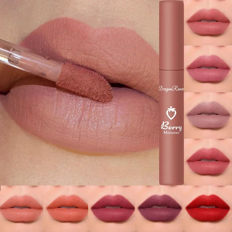 Matte Velvet Nude Lip Gloss - Long-Lasting & Waterproof