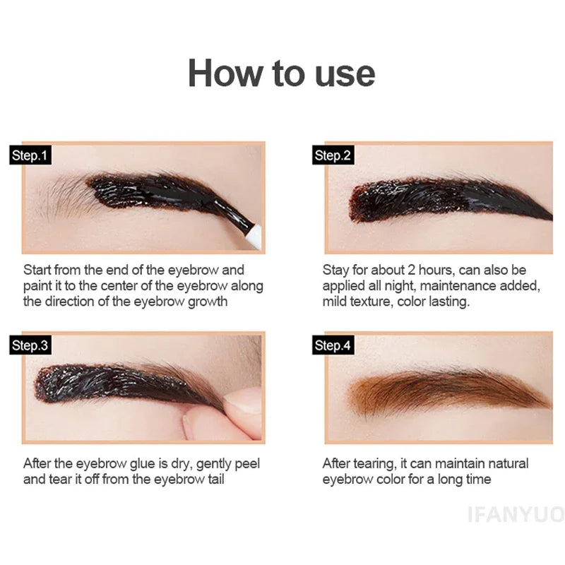 Peel-Off Eyebrow Tattoo Gel - Waterproof & Long-Lasting