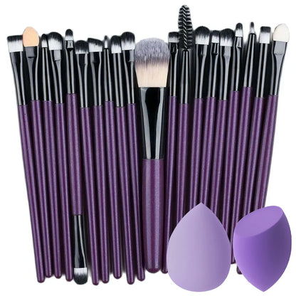 20-Piece Makeup Brush Set - Professional Cosmetic Tools