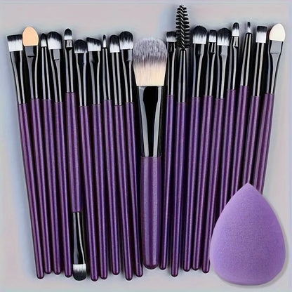 20-Piece Makeup Brush Set - Professional Cosmetic Tools