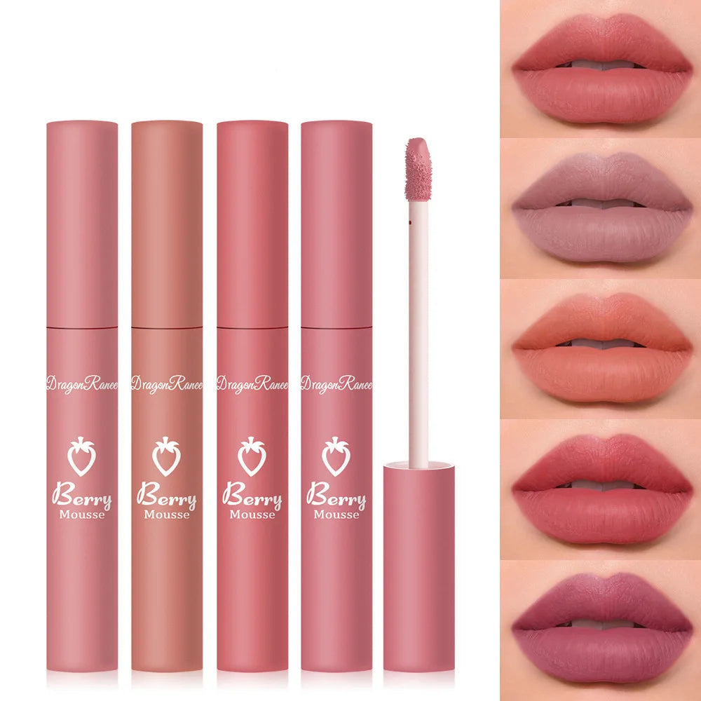 Matte Velvet Nude Lip Gloss - Long-Lasting & Waterproof