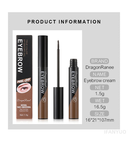 Peel-Off Eyebrow Tattoo Gel - Waterproof & Long-Lasting